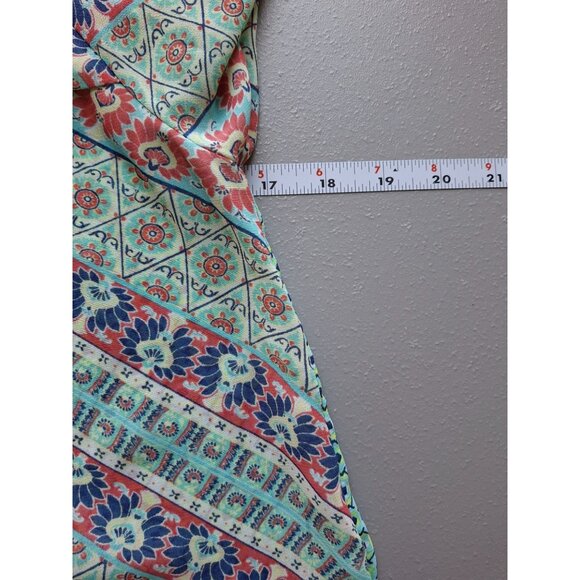 Fig & Flower Womens Blouse PS Multicolor Sheer Lace Blouson Sleeve Boho Hippie - Picture 6 of 7